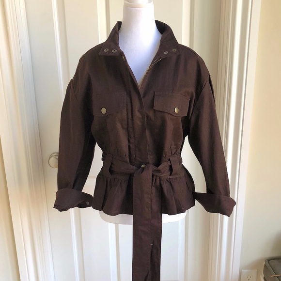Banana Republic Factory Jackets & Blazers - Banana Republic Factory Cocoa Brown Cropped Linen Blend Jacket (PL)
